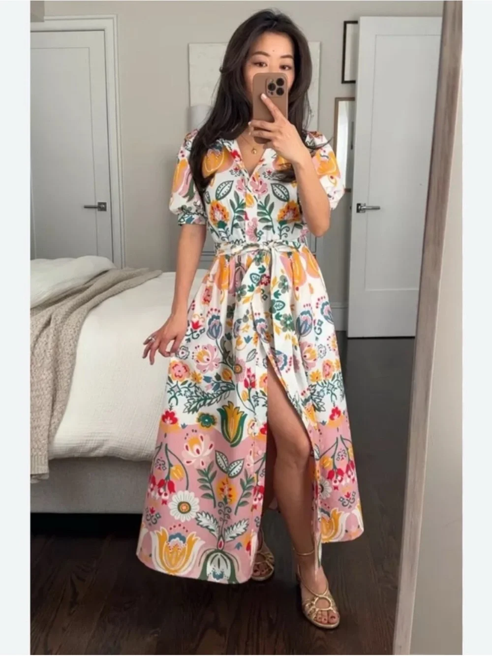 Boden Alexa Maxi Shirt Dress in Ivory Tulip Fusion. Size 16/18 - Picture 14 of 14